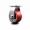 Service Caster 4 Inch Red Poly on Cast Iron Wheel Rigid Caster with Roller Bearing SCC SCC-20R420-PUR-RS - alternate 1